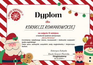 Konkursu Językowo-Plastycznego „Merry Christmas”